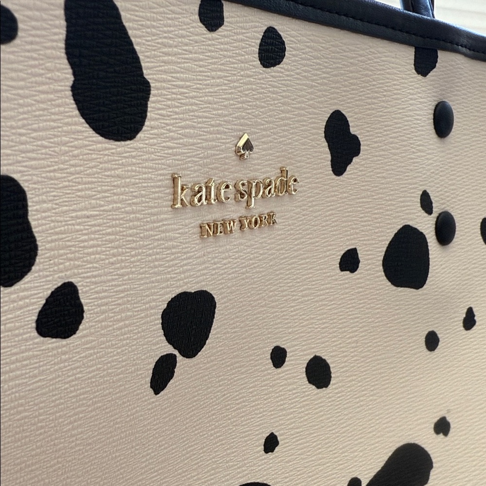 kate spade Black and Cream Polka Dot Tote